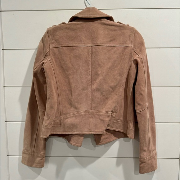 NWOT Robert Rodriguez blush suede moto jacket - Picture 4 of 6